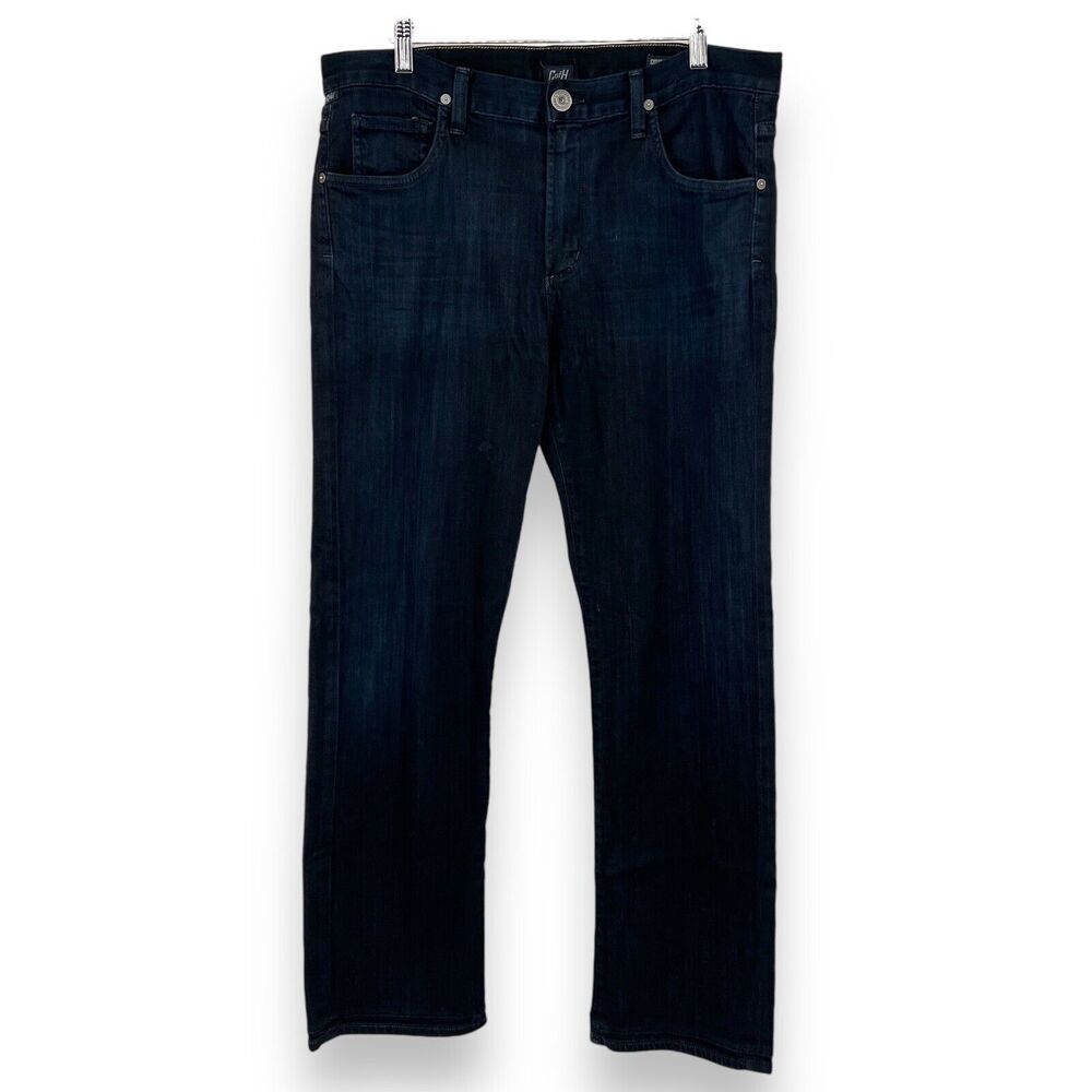 Citizens of Humanity Dark Wash Straight Leg Slim Fit Men's 34 x 30 Blue Jeans